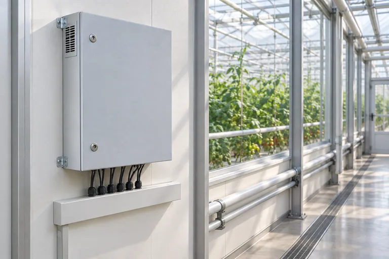 Climate control cabinet and greenhouse sensors